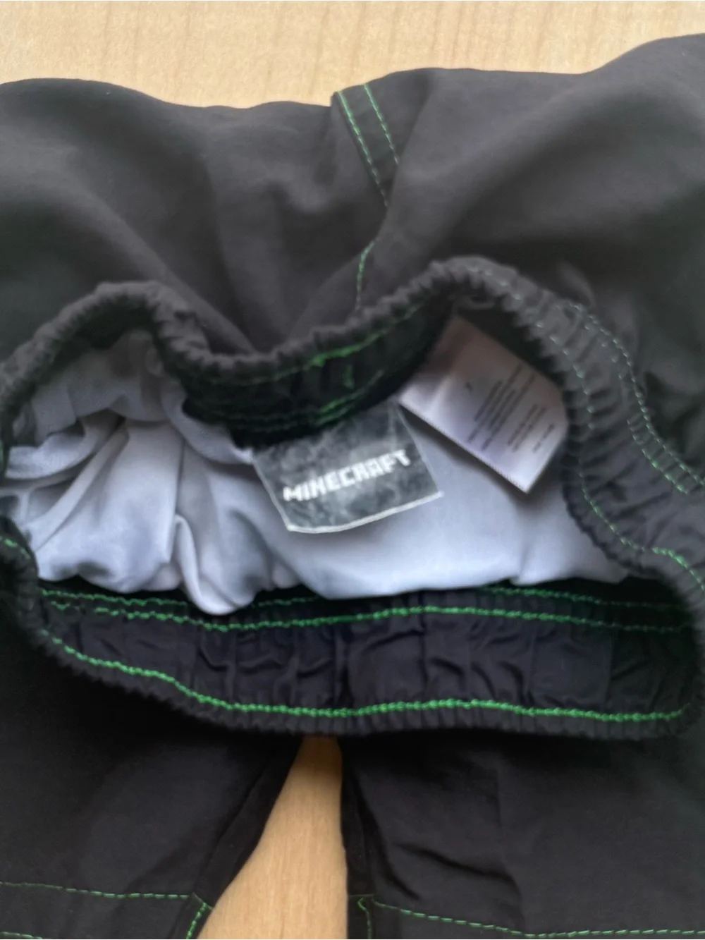 Minecraft Creeper Black Green Kids Boys Swim Trunks Drawstring Graphic size 7